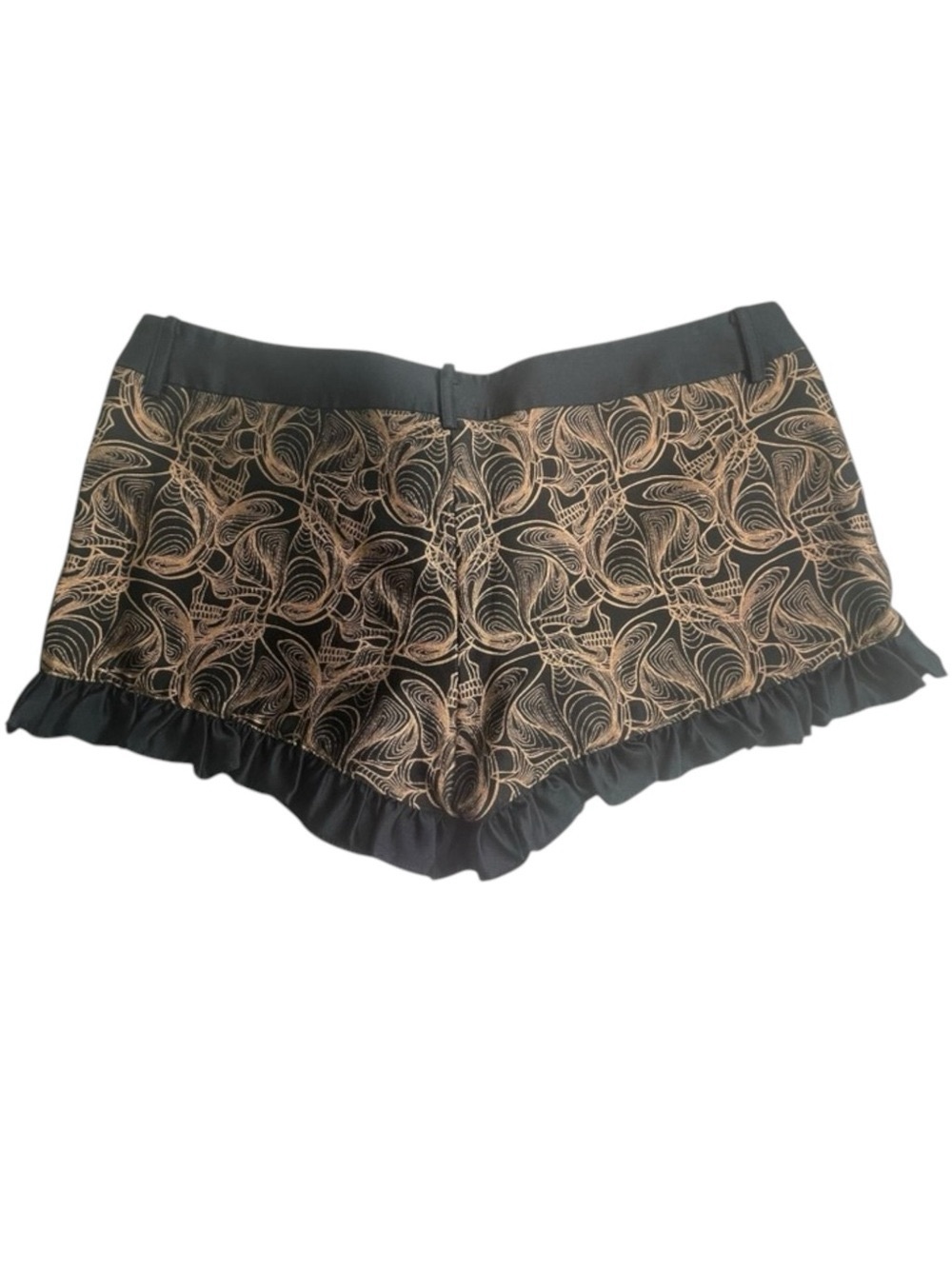 new Thomas Wylde ๐ฃ Luxe Naughty Ruffled Shorts ๐ฃ Black + Rose Gold Print ๐ฃ 4 ๐ฃ - Picture 4 of 16